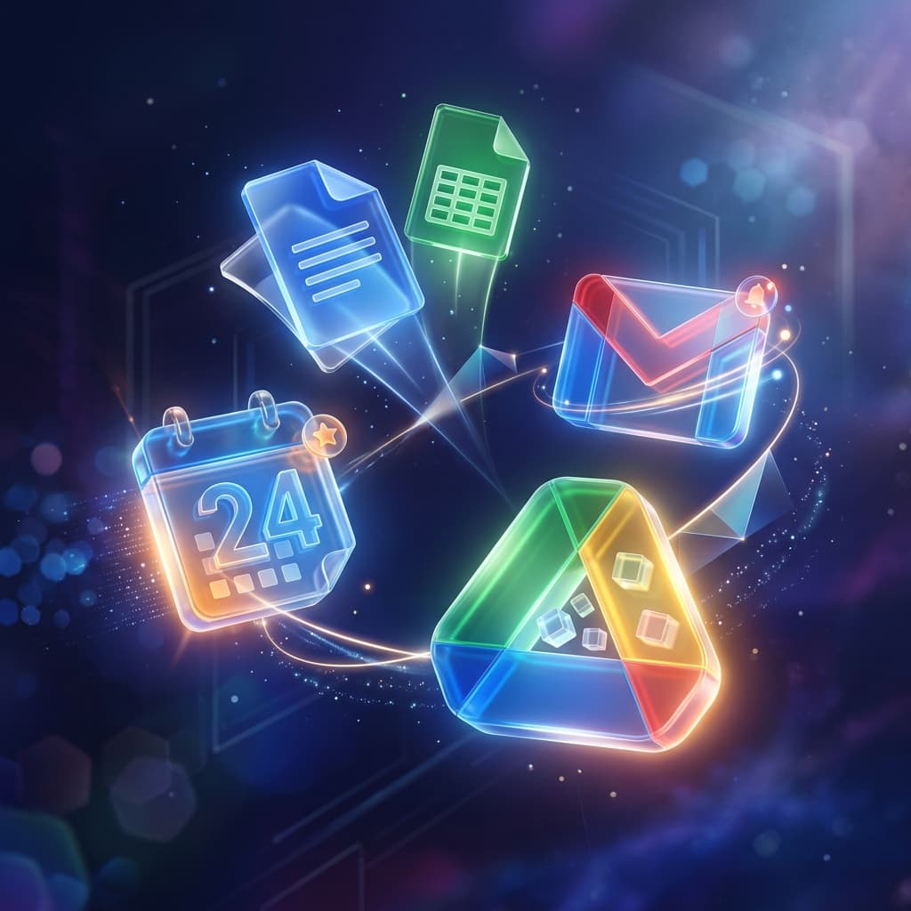 Google Workspace Cloud Dashboard Illustration